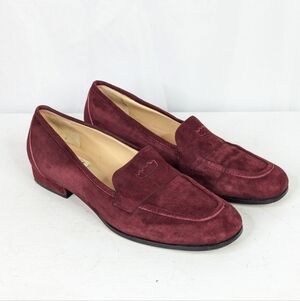 Todd Oldham Burgundy Suede Loafers Size 8.5